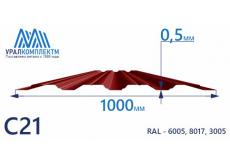 Профнастил С21 окрашенный 0.5