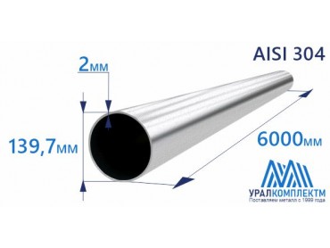 Труба нержавеющая 139.7х2 AISI 304 шлифованная