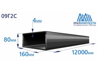 Труба профильная прямоугольная низколегированная 160х80х4